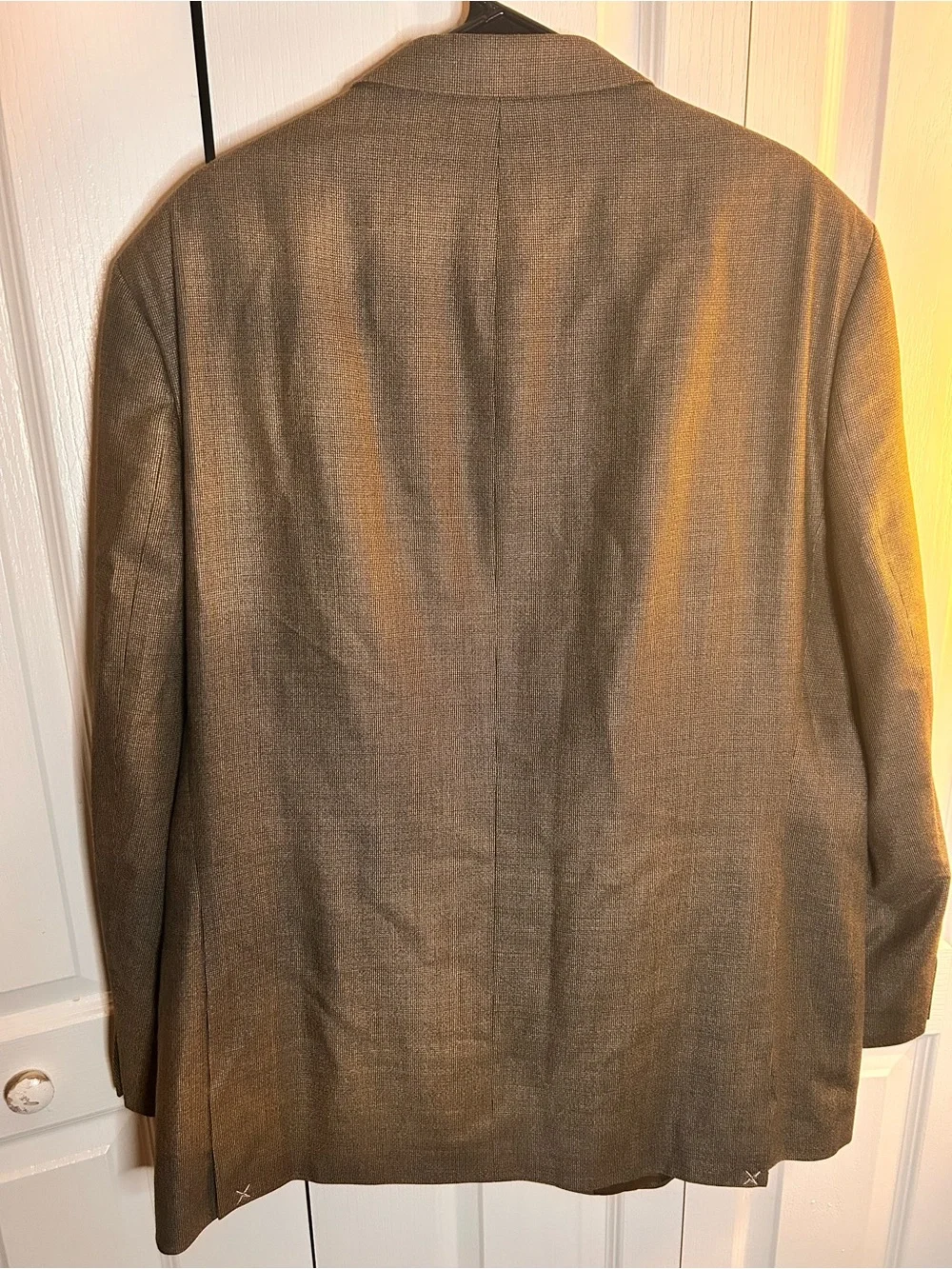 Ralph Lauren Men’s Size 50L Silk Wool Brown Golden Blue Knit 2 Button Blazer